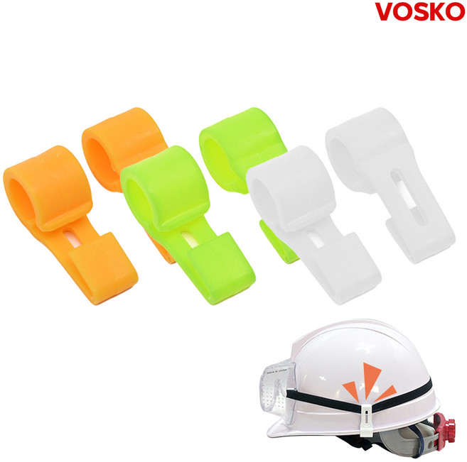 보스코 안전모 클립 3ea 고글 고정핀 헤드랜턴 고정클립 작업모 밴드, 형광, 1개