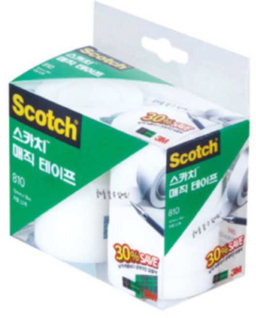 [3M] 스카치 매직테이프 세이빙팩 810R 리필 (18mm x 32M) 12rolls, 12개