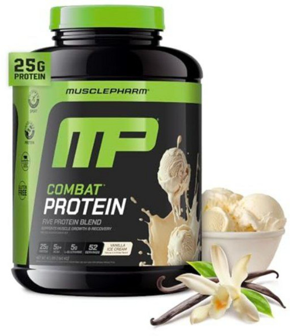 머슬팜 컴뱃 단백질 파우더 바닐라 맛 아이솔레이트와 달걀 알부민 등 2파운드 25회 제공량, 1개
