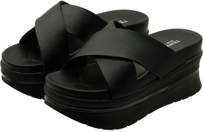 PKS까망엑스통굽슬리퍼 여성 발편한 7cm 통굽 쿠션