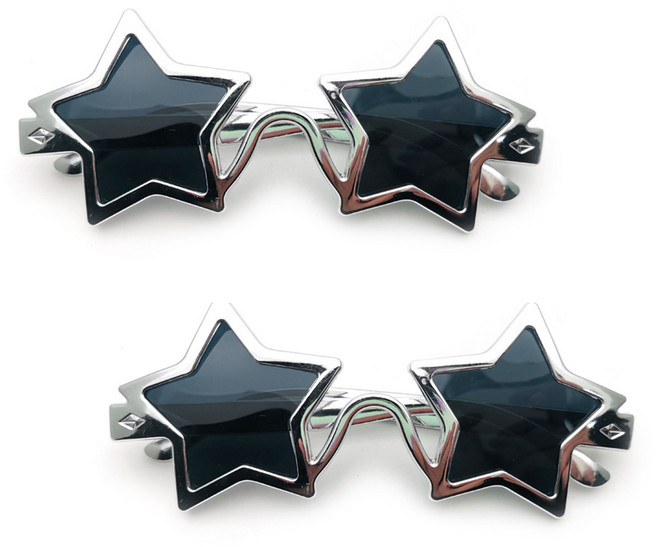 리빙듀오 인싸선글라스 안경 인생네컷 할로윈 2개 한세트, 020.스타라인선글라스 실버(152)