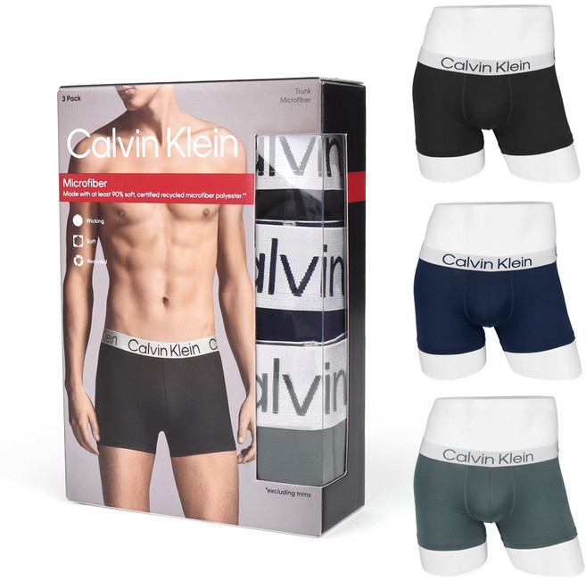 CK 언더웨어 남자 드로즈 3장 세트 블랙 네이비 블루그레이 NP2851O