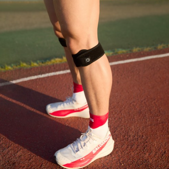 에이더 런닝 슬개골 무릎 보호대 T6 슬개건 마라톤 러닝 무릎보호대, 1개, 블랙(공용)