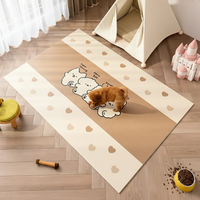 홈앤힐링 강아지 매트 대형 고양이 거실 바닥매트, 1개, 강아지 친구들