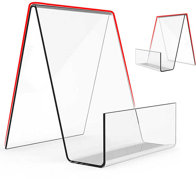 깔끔더하기 아크릴 투명 책꽂이 스탠드 전면 거치대, 3개