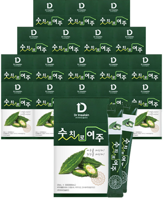 숫치로여주즙 100%여주즙 HACCP인증 상시제조 가장많이선택, 18박스, 20mlX30포, 600ml