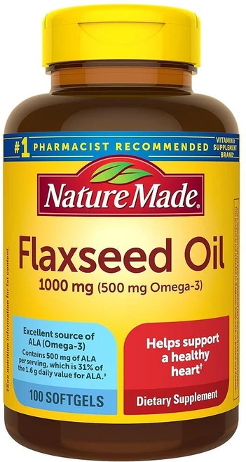 네이처메이드 아마씨 오일 1000 mg 소프트젤 180정, 1개 - 쿠팡