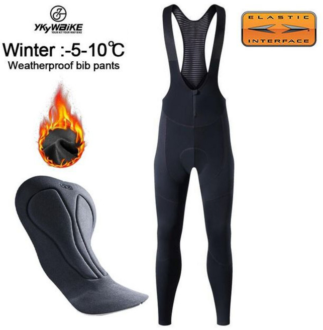 좋은 Ykywbike-남성용 사이클링 빕 팬츠 0 도 겨울 보온 플리스 타이츠 산악 자전거 Ykk 지퍼 프로 팀 젤 패딩 Mtb 방수