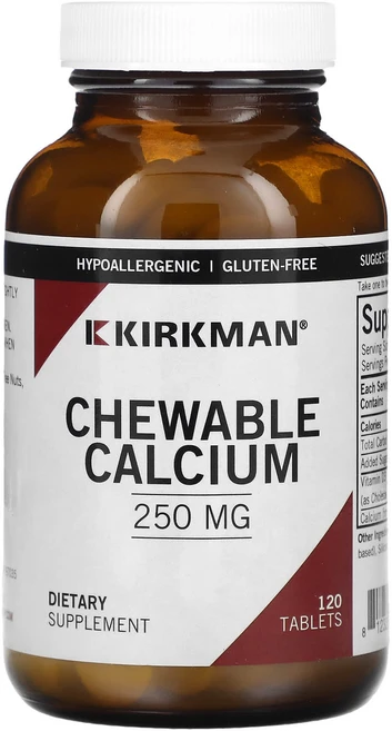 Kirkman Labs 츄어블 칼슘 250mg 120정, KirkmanLabs츄어블칼슘250mg120정, 1개 - 쿠팡