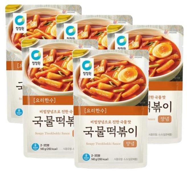 청정원 요리한수 국물떡볶이양념 140g 5개