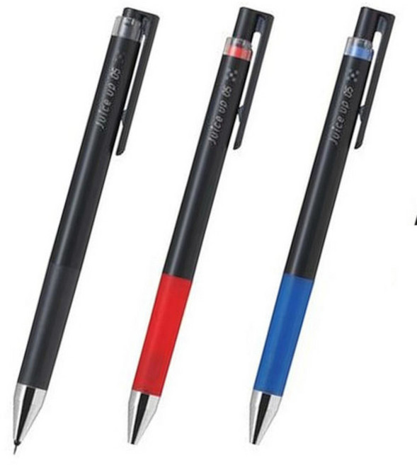 파이롯트 수성펜. 젤잉크펜 젤펜 부드럽게써지는 펜 쥬스업 0.5mm 블랙(1개) 적색(1개) 청색(1개), 3개