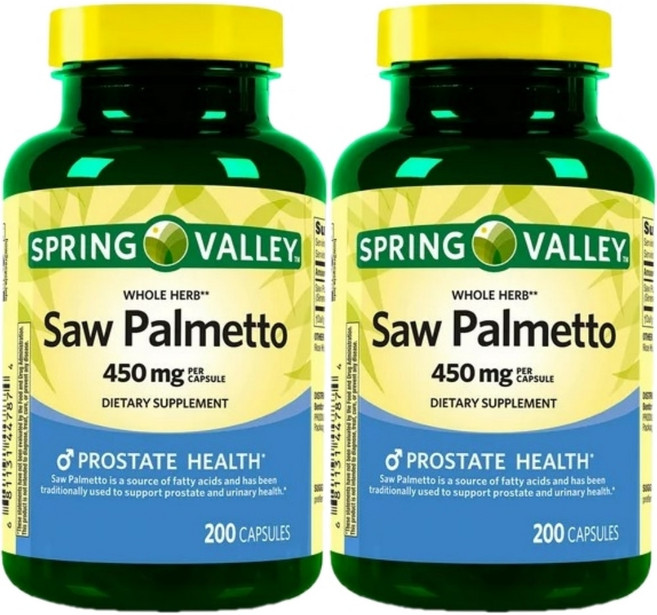 스프링밸리 홀 허브 쏘팔메토 450mg, 2팩, 200정