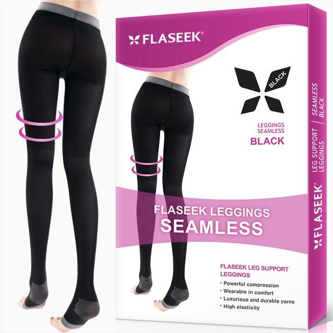 플레시크 압박레깅스 심리스 타입 일상 수면용 ver. / 붓기 케어 다리라인 허벅지 종아리 몸매 군살 보정 수면용 압박스타킹 레깅스