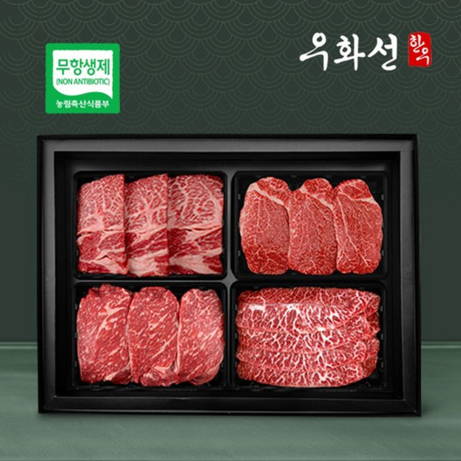 [지함]무항생제한우 1++(8)등급 시그니쳐 로스세트 6호(등심600g+안심400g+채끝600g+살치살400g/총 2.0kg)냉장, 없음, 1개