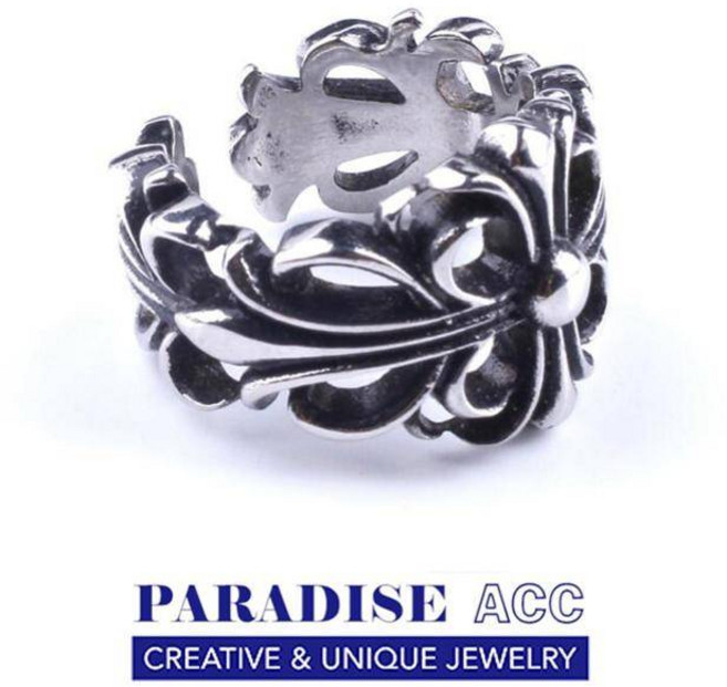 PARADISE 歐美個性十字架戒指，潮流合金十字軍戒指，個性百搭款