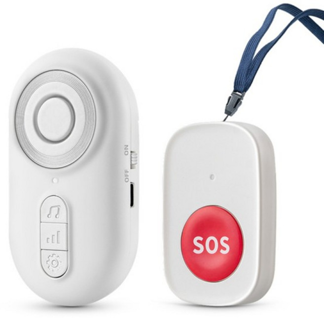 호환 간병인 호출기 무선 간호사 호출 버튼 노인 모니터링 SOS 경보 시스템 휴대용 알람 벨, 01 White