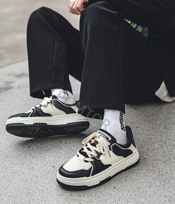 POMTOR 남자 패션 운동화 사계절 캐주얼 슈즈 보드화