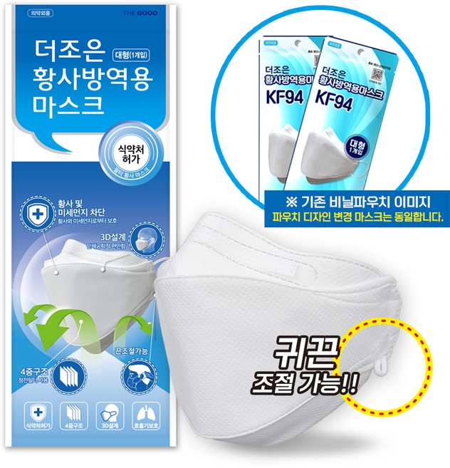 더조은마스크 KF94 [대형 1매입] 미세먼지방역, 1매입, 1개