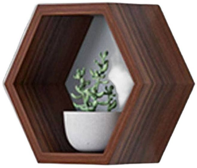 수납장 벌집형 벽걸이 격자형 다용도 40높이 원목 육각형 벽선반, 블랙(무도장 단판)