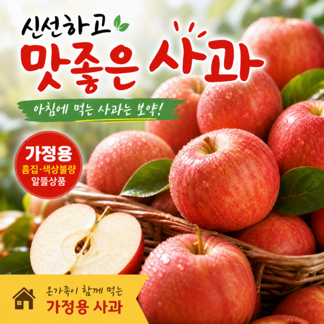 [촌놈상회]실속형 맛좋은 가정용 부사사과 소과, 1박스, 10kg