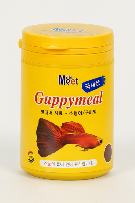 밀레펫 구피밀 소형 열대어 사료, 1개, 220ml
