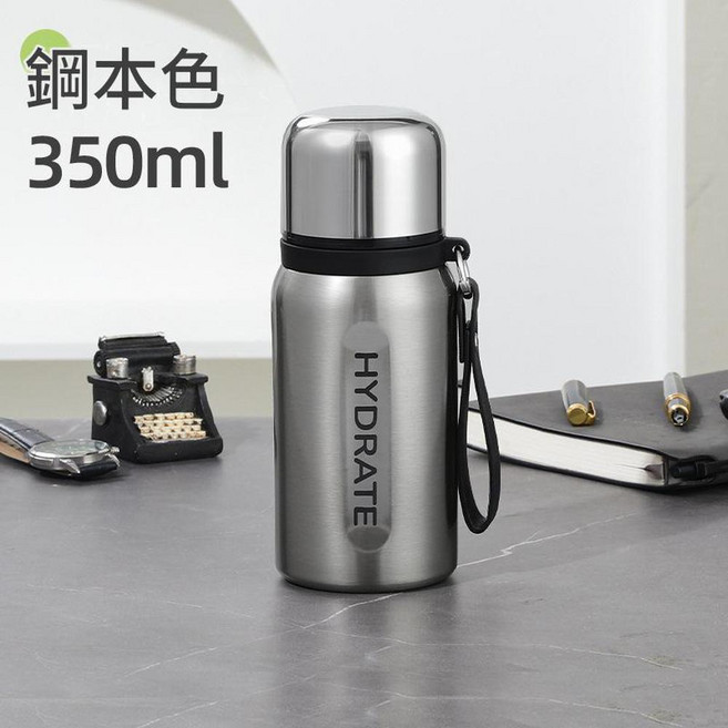 316不鏽鋼保溫杯 350ml 真空手提保溫壺, 銀色, 1套, 500ml