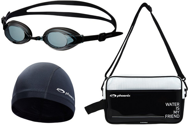 피닉스 아동 3종 생존수영 세트 D, 블랙