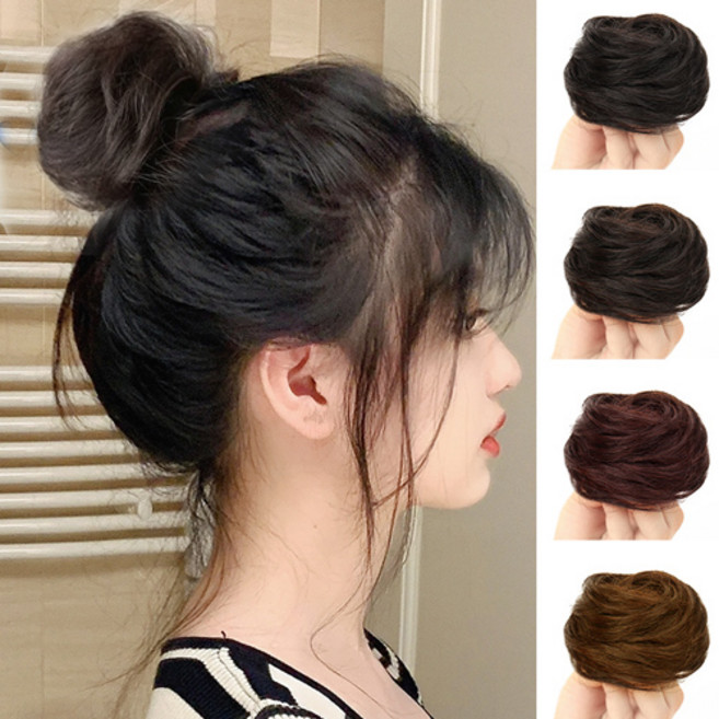 올림머리 똥머리 전용 가발 헤어밴드형 J760, 내추럴블랙, 1개