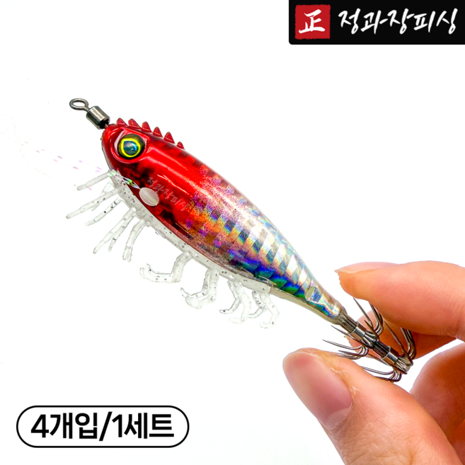레이저에기 쭈꾸미 갑오징어 쭈갑 한치 에기 리얼새우 애기, 1개, 6g, 2.고추장(4개입)