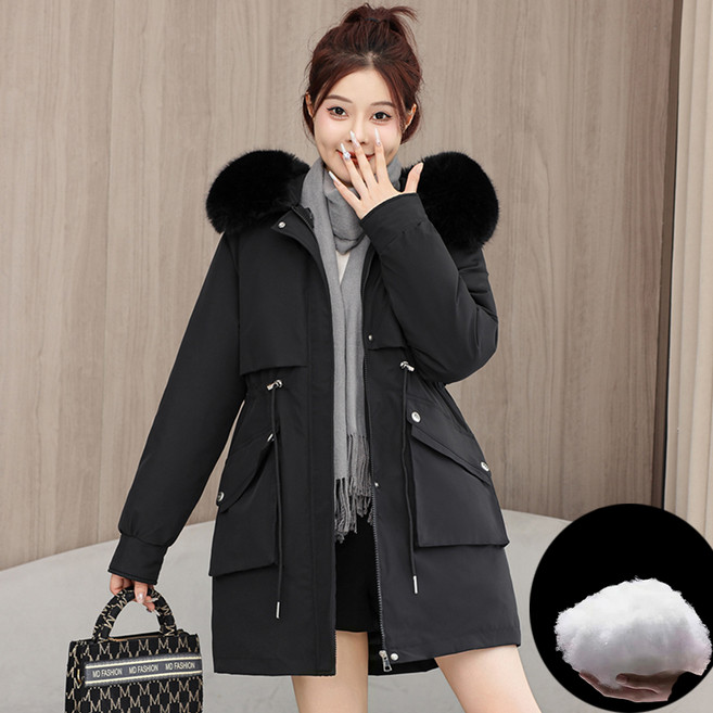 스타일닥터 겨울 빅 퍼 칼라 하프 기장 도톰 봄 가을 겨울 내피 탈부착 패딩