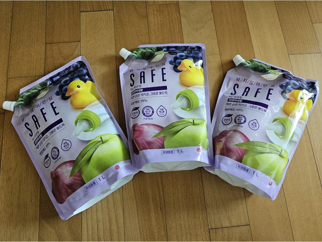 세이프 주방 세제 천연미네랄 오리지널 리필 1L 3개, 1세트