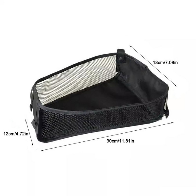 유모차 하단 주최자 가방 하드 보드 액세서리와 유니버설 메쉬 3 차원 조직 보관 바구니, Black, 1개