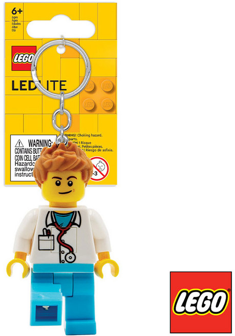 레고 클래식 남자 의사 키체인 피규어 열쇠고리, 1개