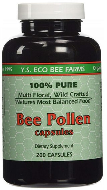 Y.S. Eco Bee Farms 비폴렌 200정 화분 Bee Farms 100 Pure Bee Pollen 1000mg- 200 Capsules, 1개