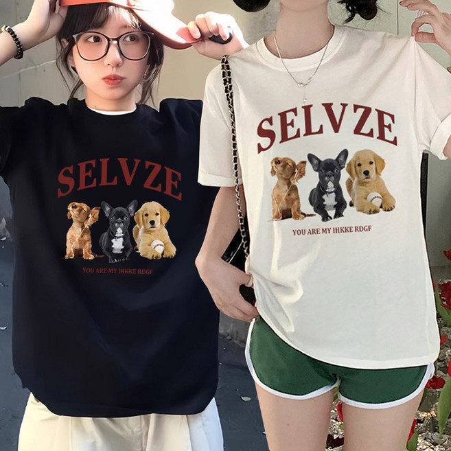 [1+1] 드마엘 베카 루즈핏 프린팅 반팔 티셔츠+델로나