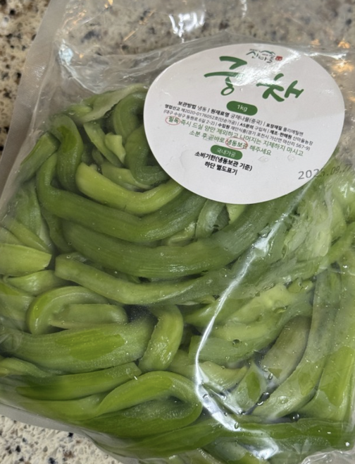 세척 궁채 1kg 줄기 상추 궁채 나물 야마구라게 상추대 중국 고랭지 아삭아삭 궁채 장아찌, 1개