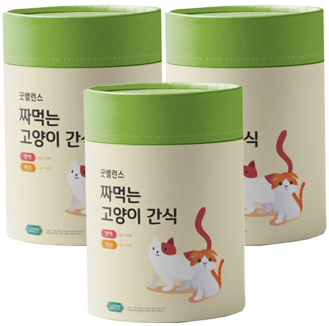 굿밸런스 짜먹는 고양이 간식 플러스, 연어 + 치킨, 720g, 3개