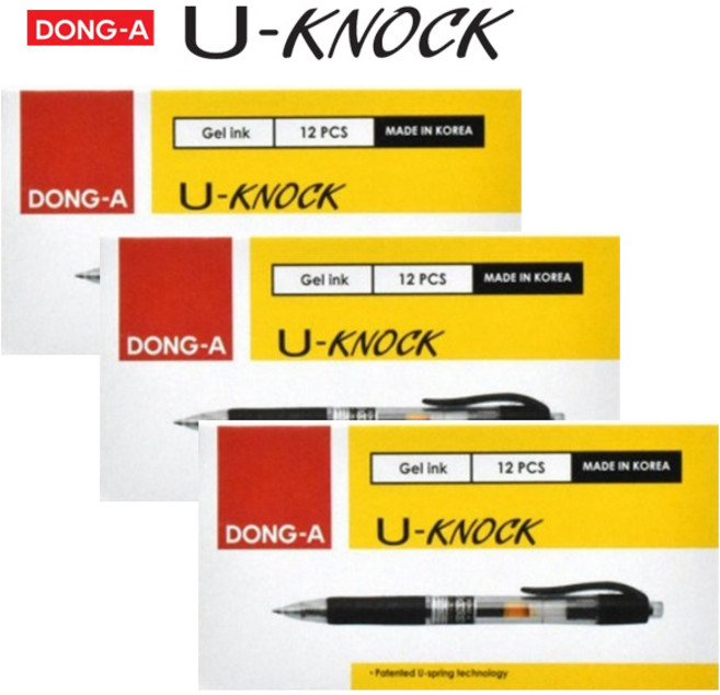 동아 유노크 볼펜 0.7mm 검정 12p 1다스, 3개, 검정(12자루)
