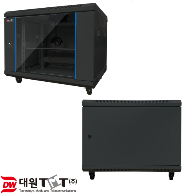 대원 허브랙 랙마운트 9U H500xD500xW600 CCTV 허브 공유기 보관 인터넷 공사 H500, 블랙, 1개