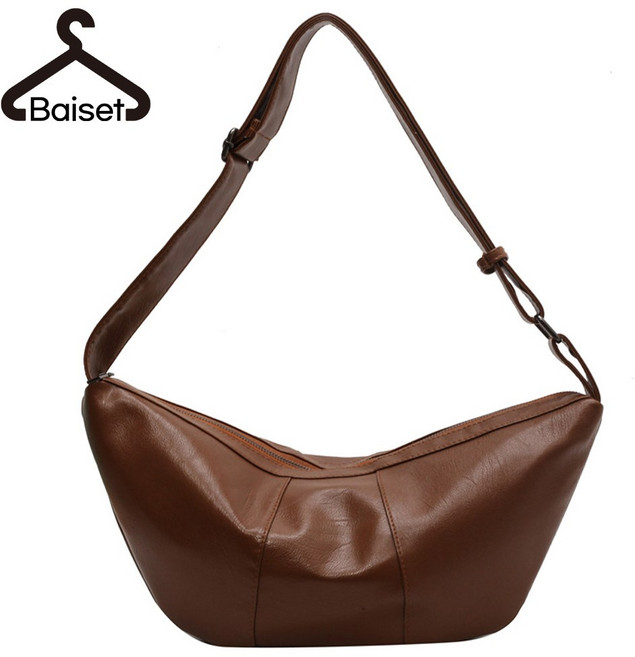 베이젯 가벼운 가죽느낌 크루아상백 메신저백