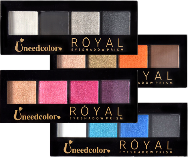 1+1 데일리 아이섀도우 4구 팔레트 7종, 2개, 04청량 미드나잇블루