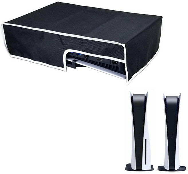 PS5 프로 슬림 커버 먼지방지 케이스 덮개, 수평형, 1개, 블랙, PS5 노말