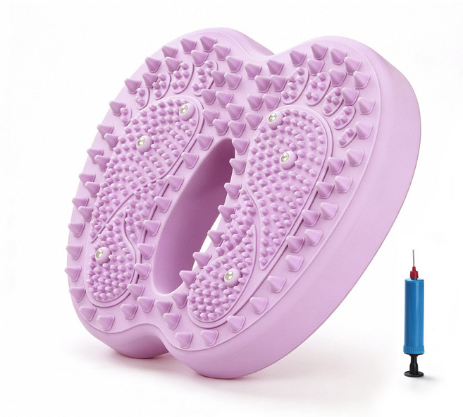 천국의계단 지압 에어 스텝퍼 무소음 가정용 다이어트 스텝밀 홈트 운동기구 [에어펌프 증정], 분홍색