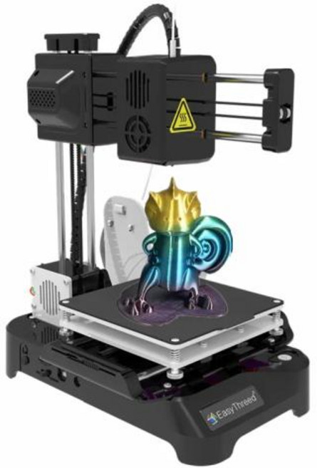 EasyThreed 3D 미니 프린터 가열 침대 없음 TF 카드 PLA 필라멘트 간단한 소형 인쇄기 K7 100x100x100mm, 미국, 4)Black white
