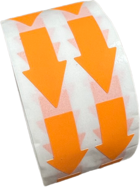 1000매 5종 네온 화살표 스티커 하자표시 방향, 1세트, 01. 오렌지(S1101)