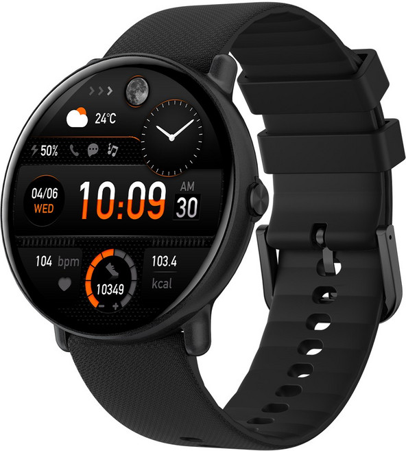 와피크 통화가능 스마트워치 Y6 1.43인치 AMOLED 대화면 한글지원, GPS + 블루투스, 3.6cm, 블랙