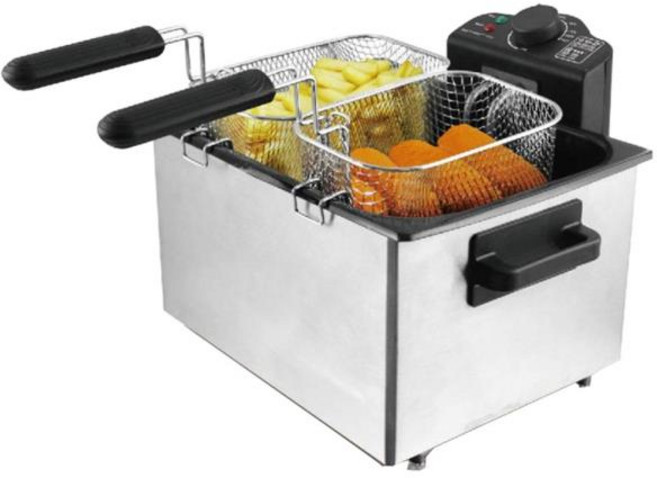 2025 새로운 5L 상업용 전기 프라이 감자 튀김 딥 프라이 닭 날개 연기없는 감자 타워 가정용 프라이팬, 한개옵션0