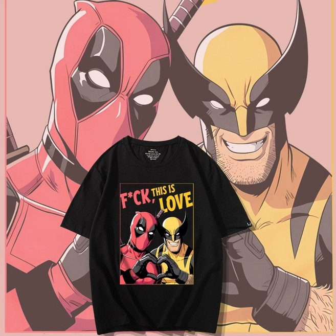 데드풀과 울버린 티셔츠 데드풀 반팔티 데드풀3 굿즈 홈웨어 농구티 축구티 반팔 옷 상의 마블