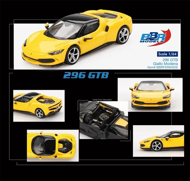 [사전 ] BBR 1:64 Daytona SP3 매트 블랙 812 Competizione Tailor Made Yellow Cilindri Ro Imola Red 다, 06 296 GTB Yellow