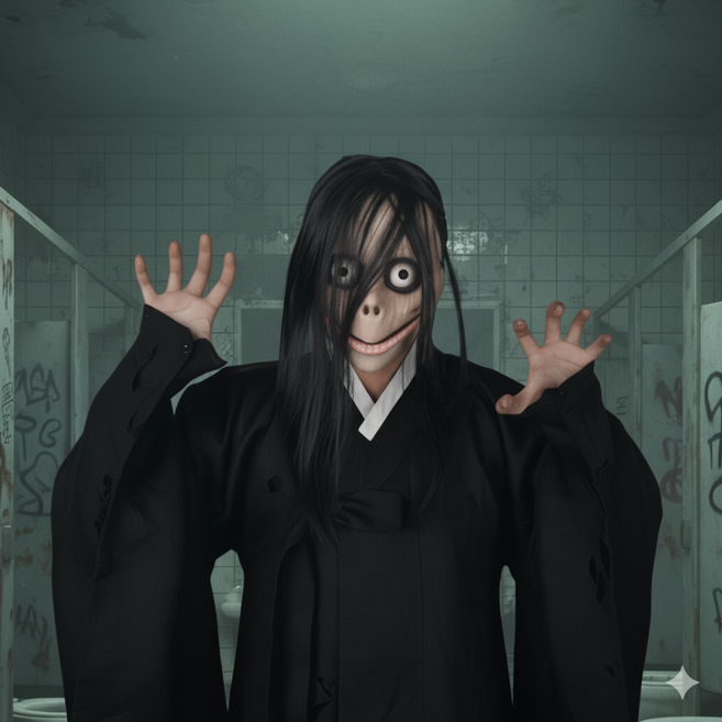 우주굿즈 모모귀신 가면 코스튬 할로윈 코스프레 데이, 1개